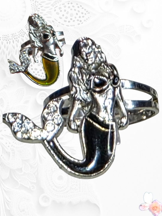 Jewelry - Mermaid Mood Ring Adjustable Silver Tone Enamel Color Changing
